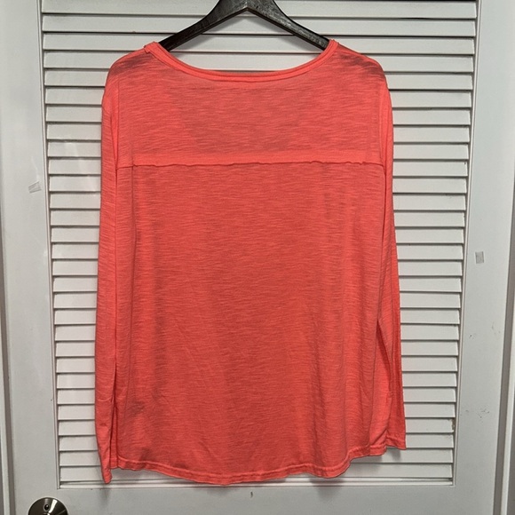 POL neon coral long sleeve top - Picture 3 of 3